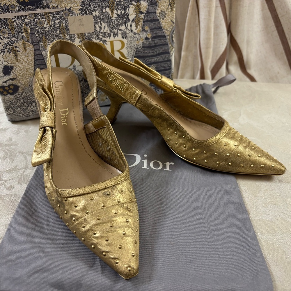 🆕 DiorJ'Dior suede Rhinestone Slingback